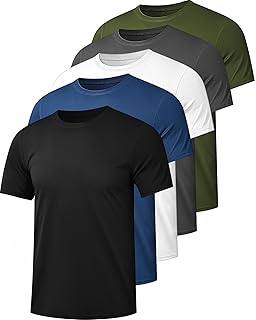 Kinglaman 1/5 Pack Mesh Workout Shirts for ...