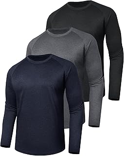 3 Pack Long Sleeve Shirts for Men - Quick D...