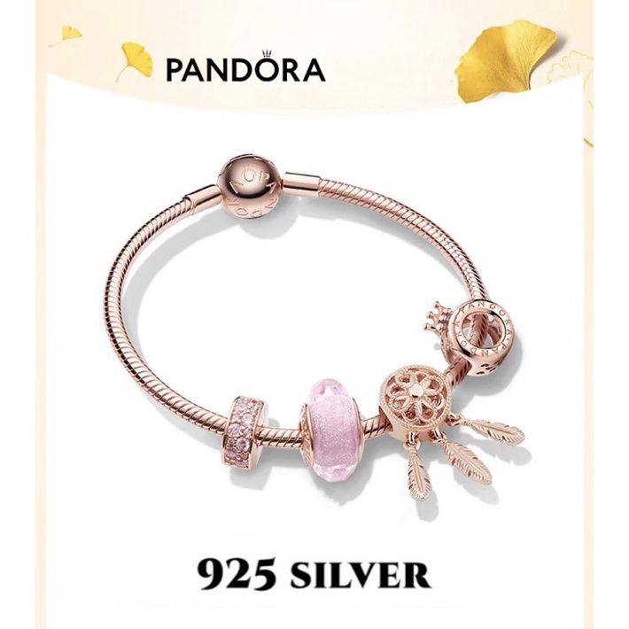 Pandora สร้อยข้อมือ กำไล ลูกปัดอัญมณี ส...