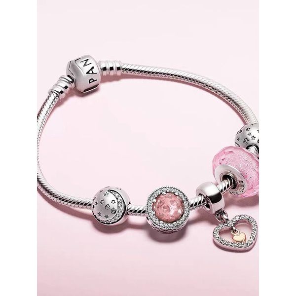 Pandora แท้ เงิน925 14K สร้อยข้อมือ กำไล He...